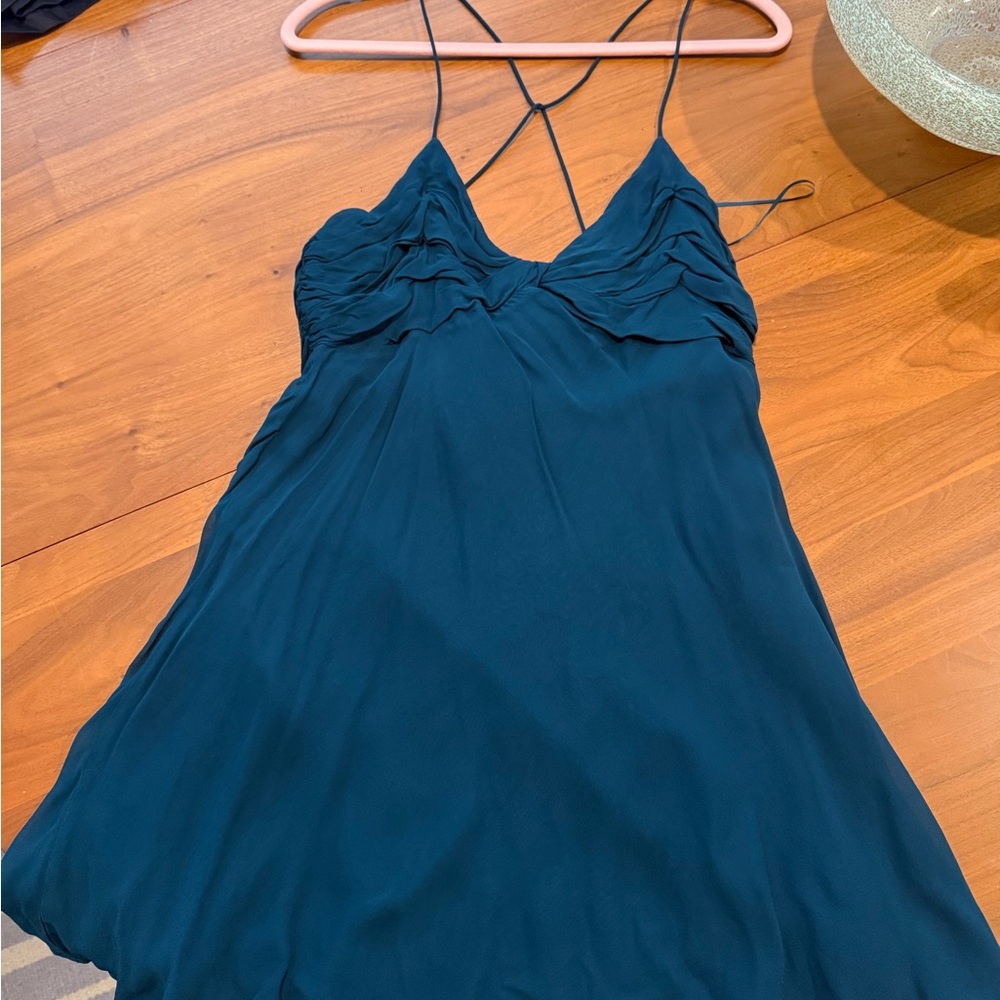 Anthropologie Teal Mini Dress